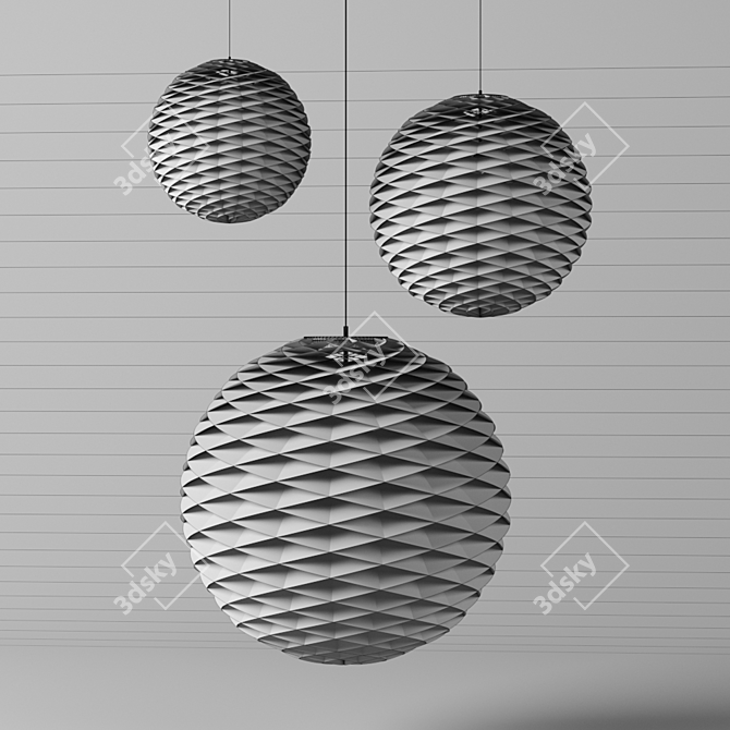 Illuminated Patera Sphere Pendant 3D model image 3