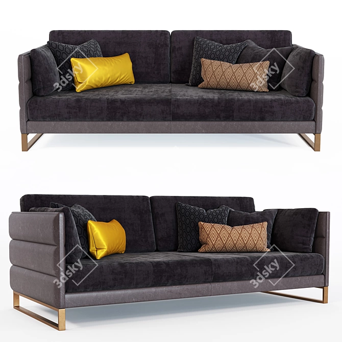 Contemporary Comfort: Smania Caesar Sofa 3D model image 1