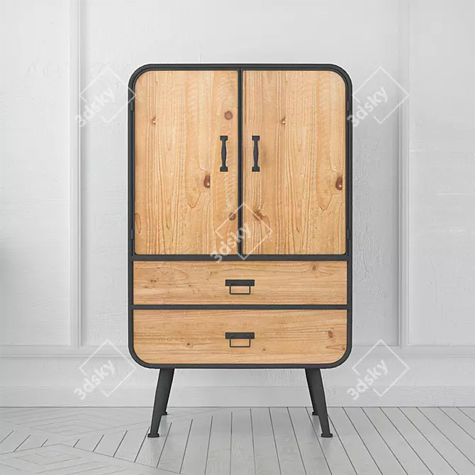 Elegant Gin Cabinet, 600x380x1000 mm 3D model image 1