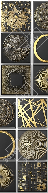 Golden Art Collection: Luxury Wall Decor 3D model image 2