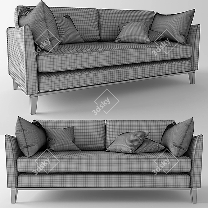 Modern Jet Grey Keston Sofa 3D model image 3