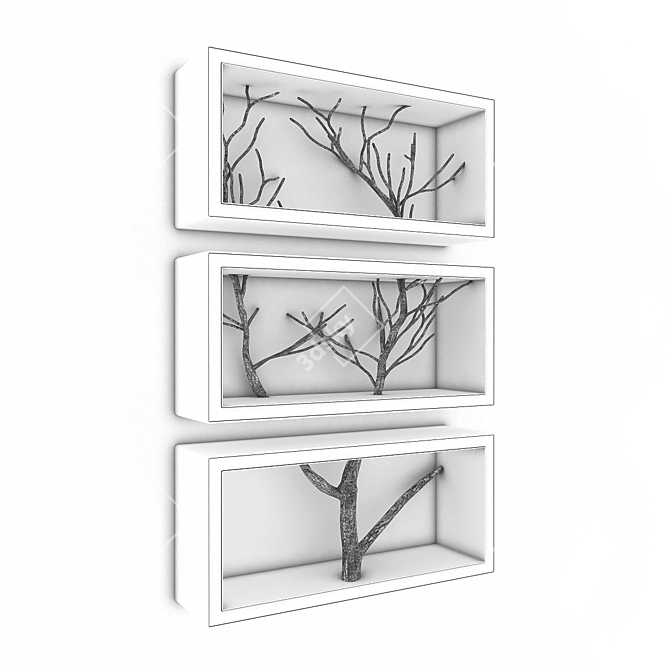 Nature-inspired Tree Shelf 3D model image 2