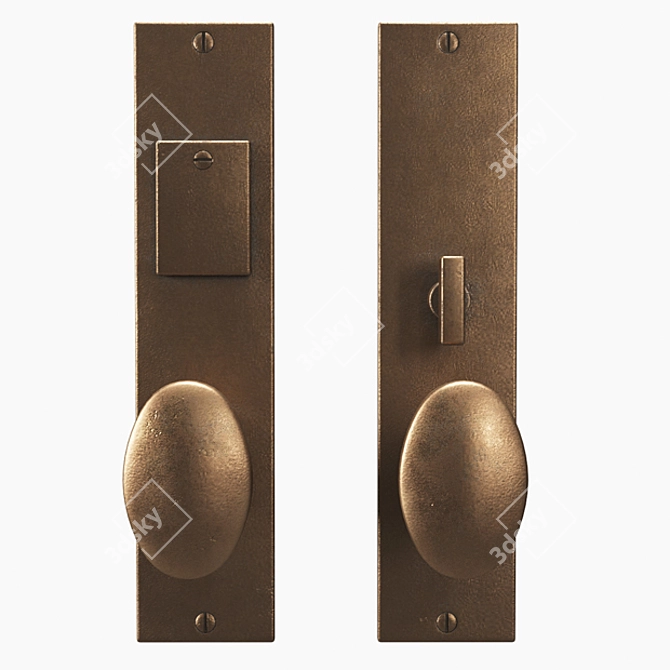 Modern Bronze Door Handles 3D model image 1