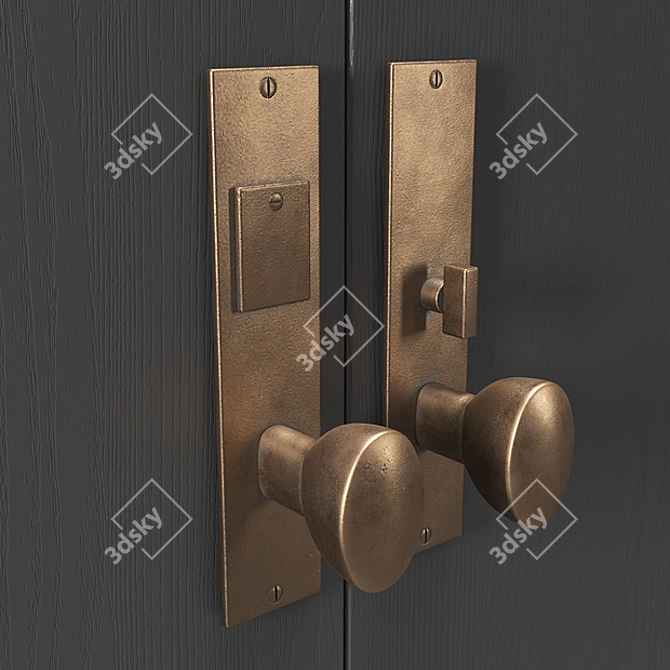 Modern Bronze Door Handles 3D model image 2