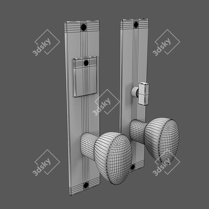 Modern Bronze Door Handles 3D model image 3