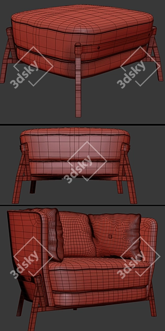 ComfortSway Armchair and Ottoman 3D model image 3