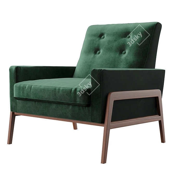 Nord- Balsam Green Velvet Chair 3D model image 3