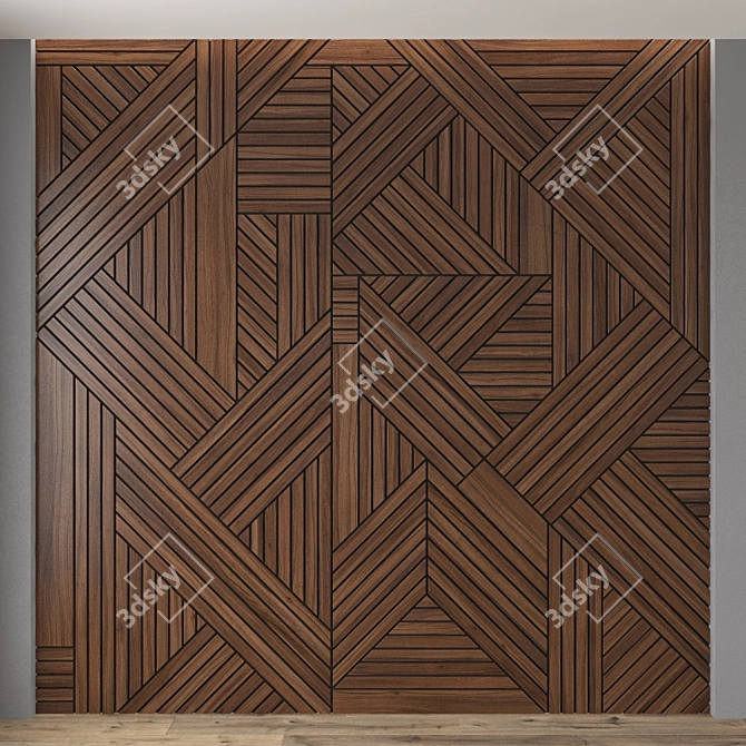 Wooden Wall Panel 2500x2500 mm 3D model image 1