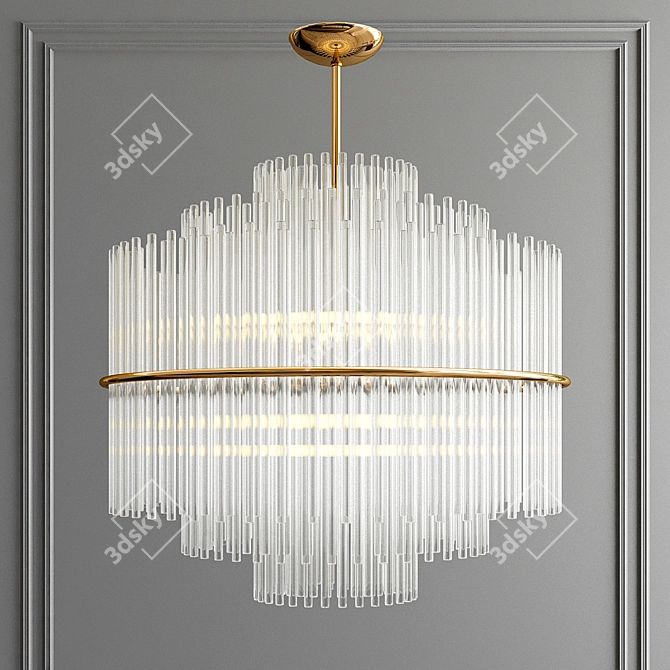 Elegant Midnight Glow: Nocturne Chandelier 3D model image 1