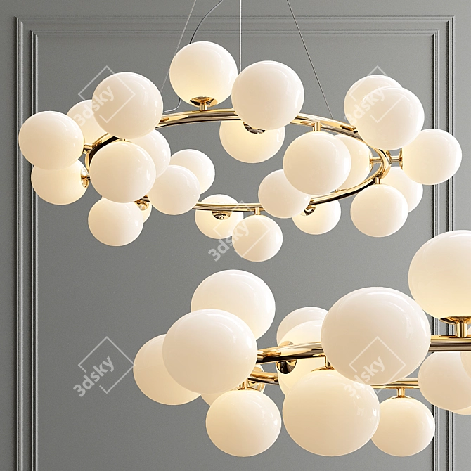 Mimosa Round Pendant: Exquisite Illumination 3D model image 1