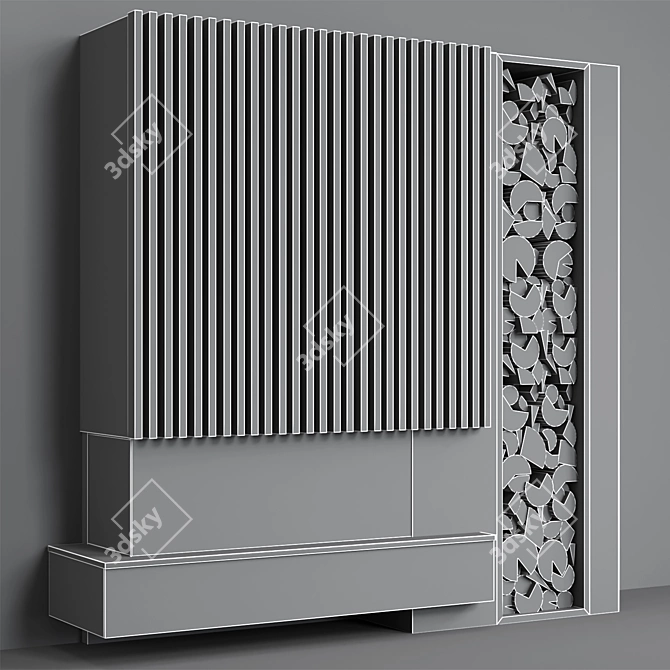 Sleek Fire Element: Modern Fireplace 3D model image 3