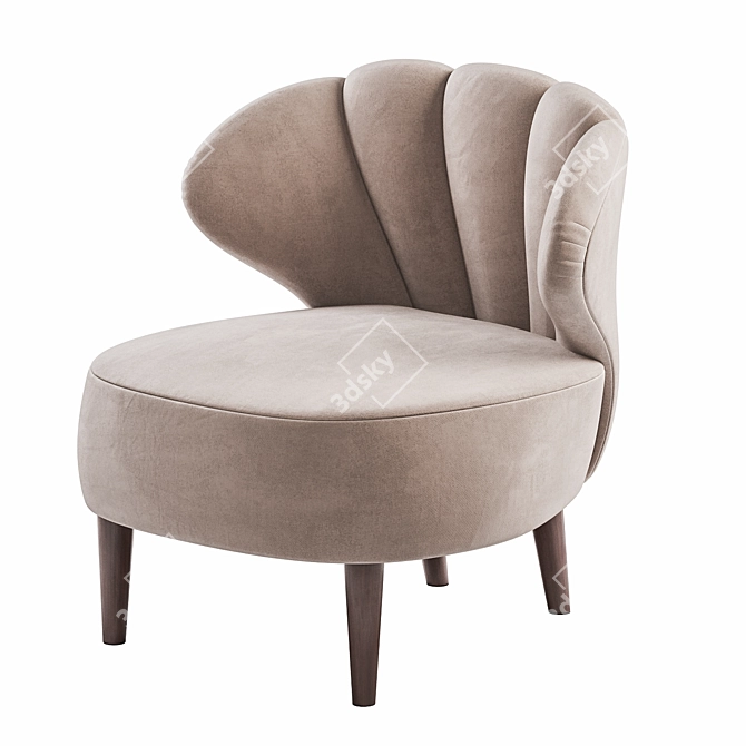 Regal Elegance: Stuart Scott Bella Armchair 3D model image 1