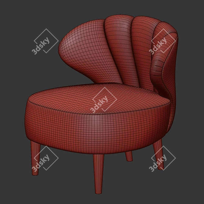 Regal Elegance: Stuart Scott Bella Armchair 3D model image 3