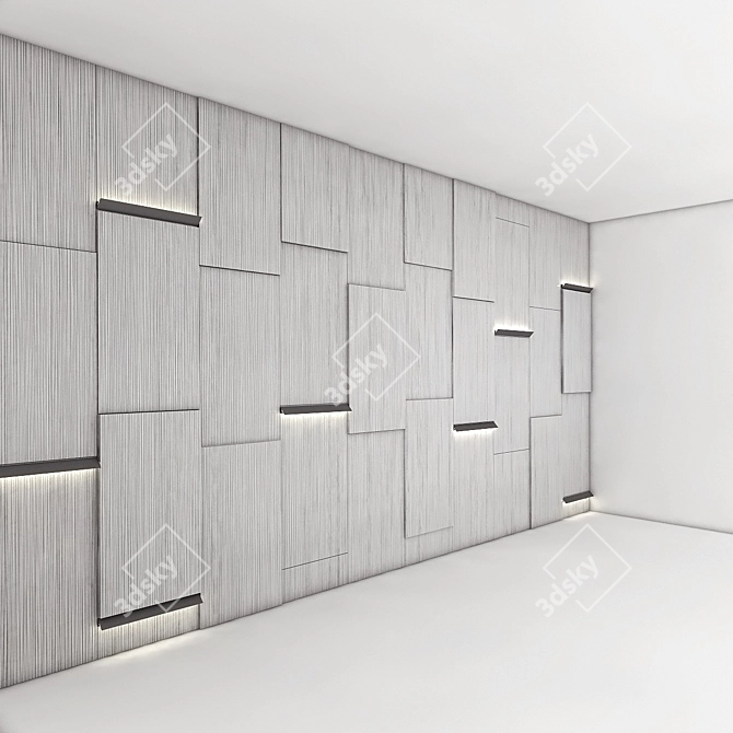 Elegant Glow: Modern Wall Decor 3D model image 1