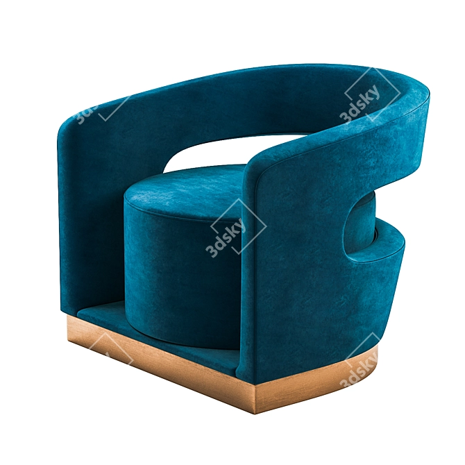 Elegant Velvet Accent Chair 3D model image 1
