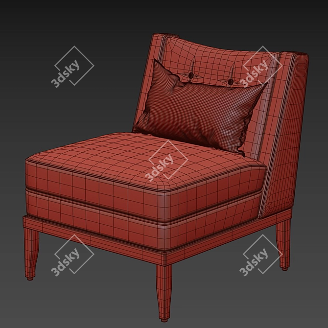 Elegant Nefertiti Armchair: Egyptian Essence! 3D model image 3