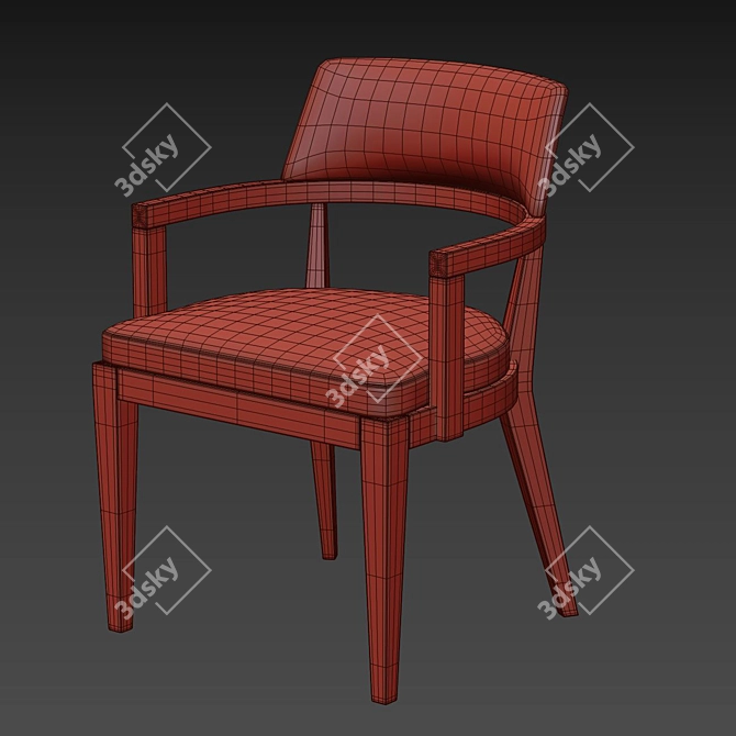 Slettvoll Irving: Elegant Curved Dining Chair 3D model image 3