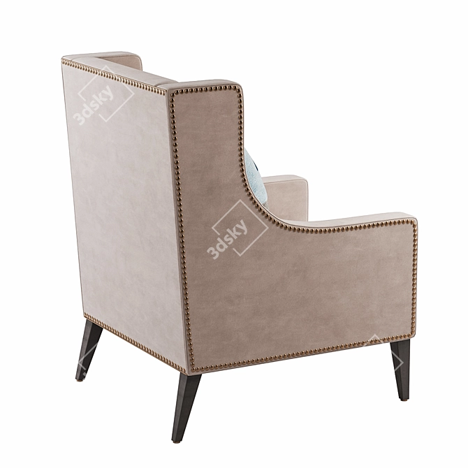 Elegant Wingback Armchair 3D model image 2