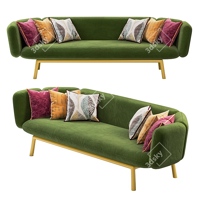 Sleek Modern 2.5 Sofa - Jules Wagemans 3D model image 1