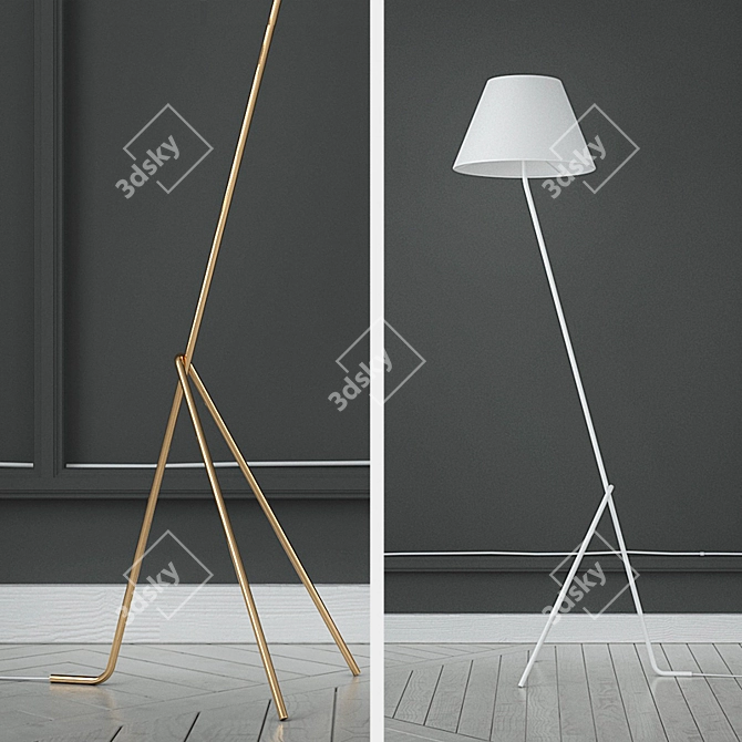 Elegant Floor Lamp Spilla 3D model image 2