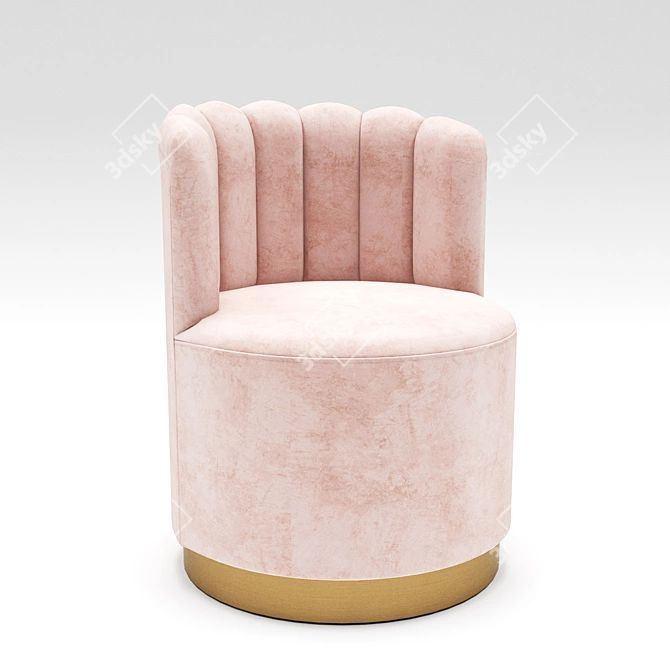 Plush Beauty Vanity Chair 3D model image 1