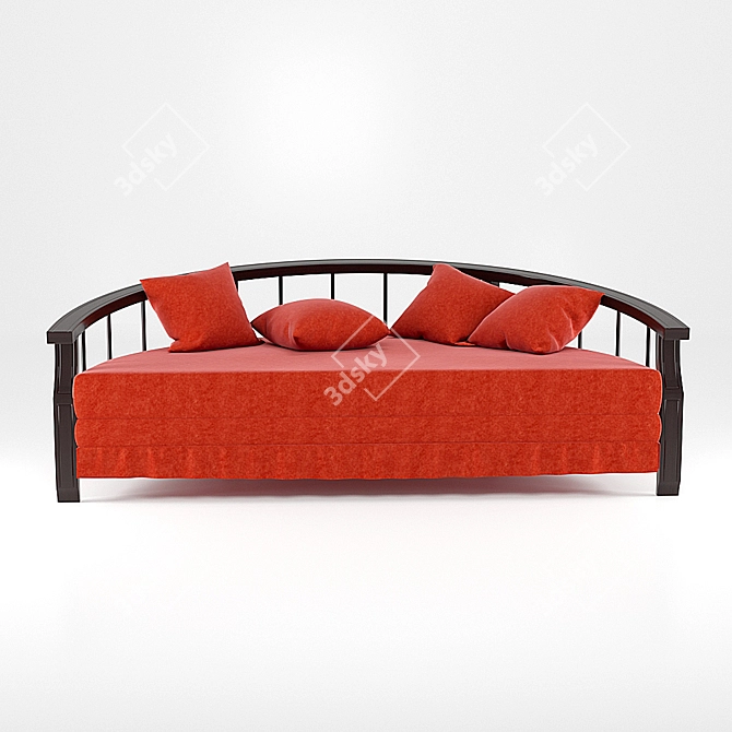 Elegant Velvet Sofa 3D model image 2