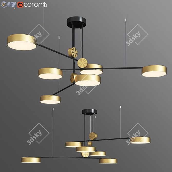 Modern Brass LED Lampatron 3D model image 1