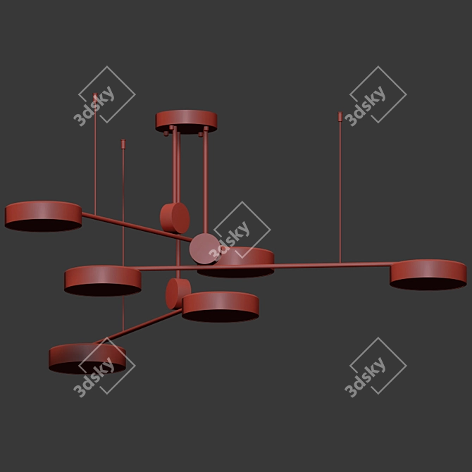 Modern Brass LED Lampatron 3D model image 2