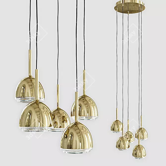 Elegant Brass Bell: Ligne Roset 3D model image 1