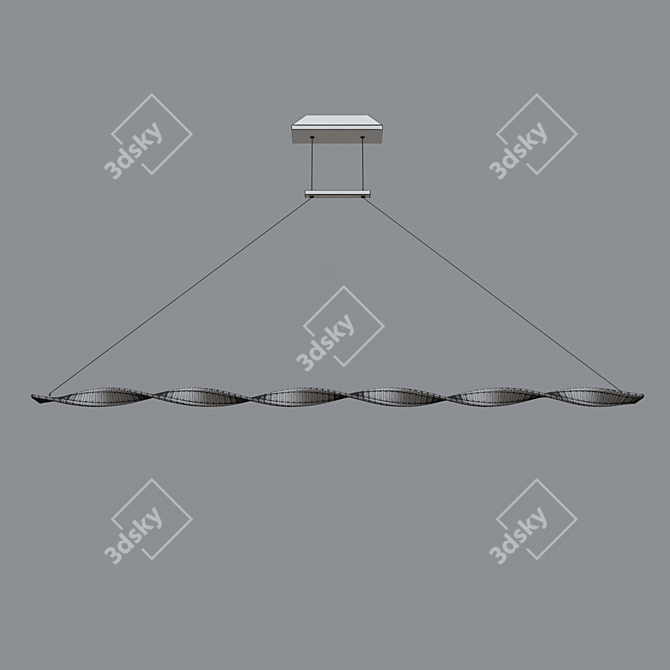 MADAGASCAR Chandelier: Elegant Aluminum/Silicone Lighting 3D model image 2