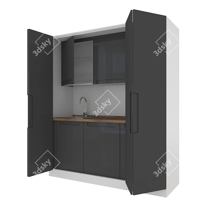 Compact Folding Mini Kitchen 3D model image 2