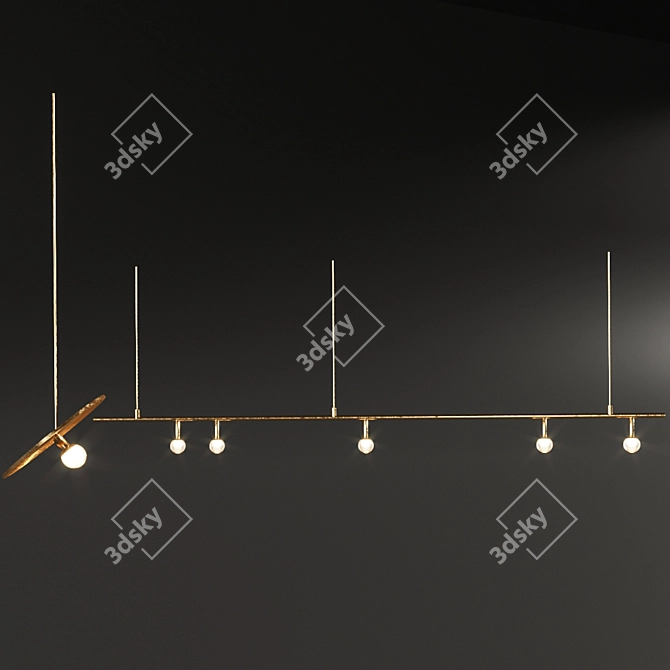 Sleek LED Ceiling Light 3D model image 2