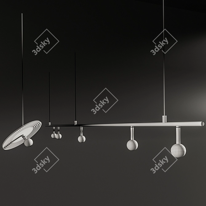 Sleek LED Ceiling Light 3D model image 3