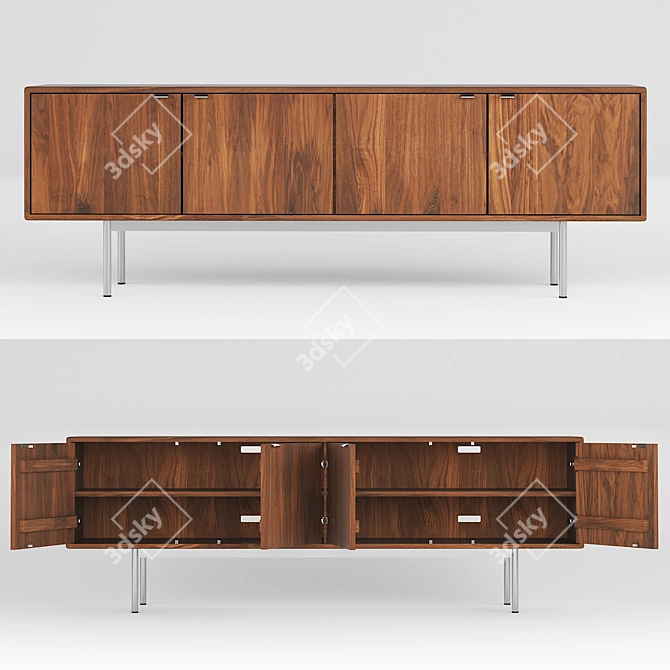 Title: Sleek Hensley Media Cabinets 3D model image 1