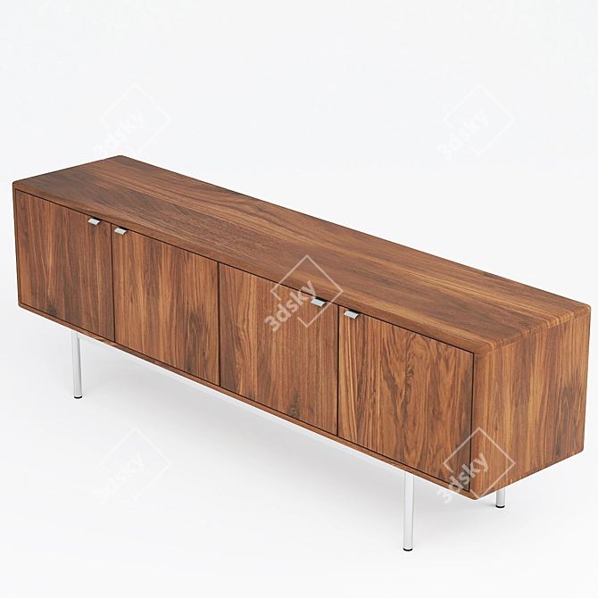 Title: Sleek Hensley Media Cabinets 3D model image 2