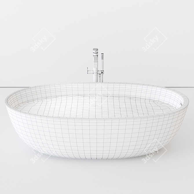 Luxury Round Freestanding Bathtub 3D model image 3