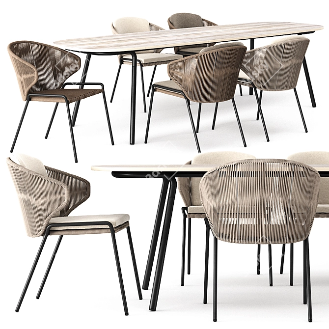 Elegant Manutti Radius Chair & Minus Table 3D model image 4