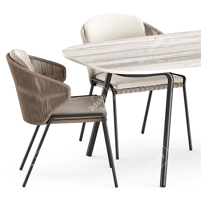 Elegant Manutti Radius Chair & Minus Table 3D model image 8