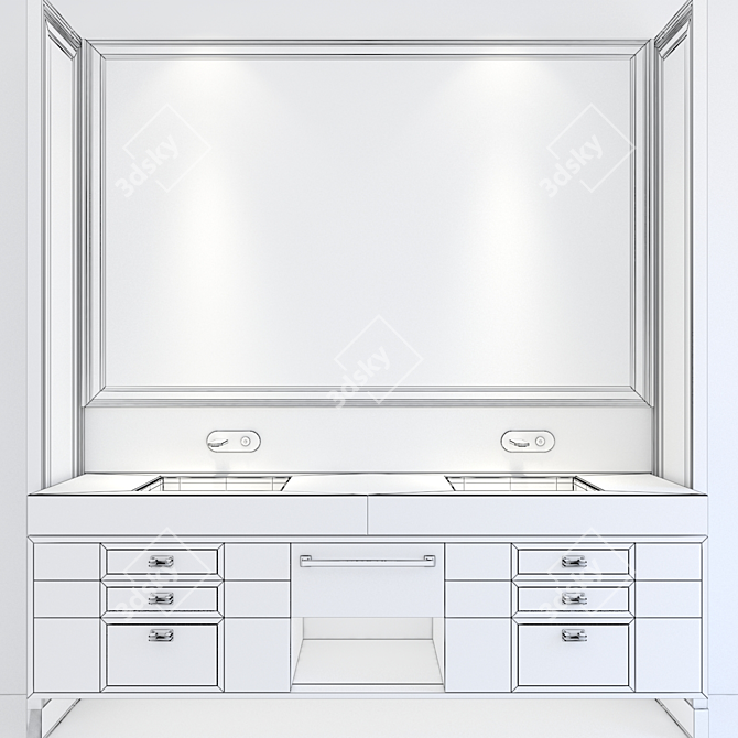 Elegant Bathroom Furniture Set 3D model image 3