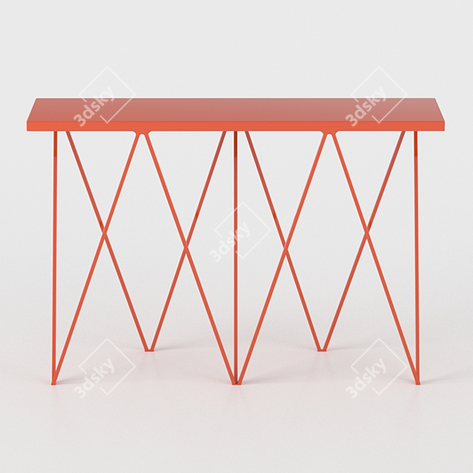 Elegant Giraffe Steel Console 3D model image 2