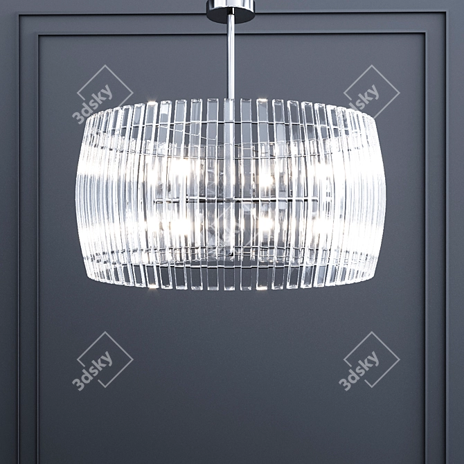 Modern Metal and Glass Freeze Pendant Light - 5030-AGB 3D model image 1