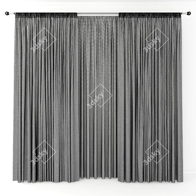 Elegant Curtain Panels 3D model image 2