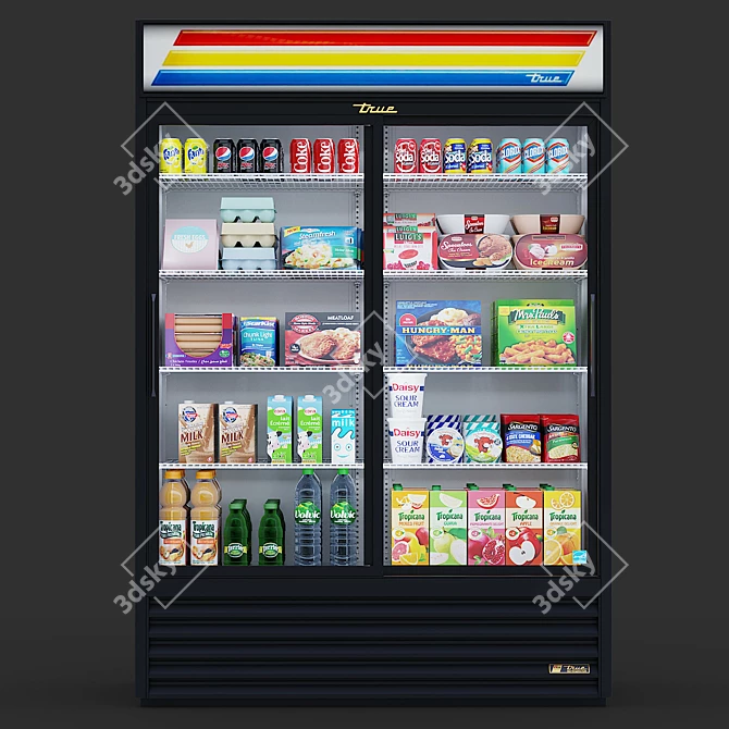 True GDM-47-LD: High Capacity Glass Door Merchandiser 3D model image 1