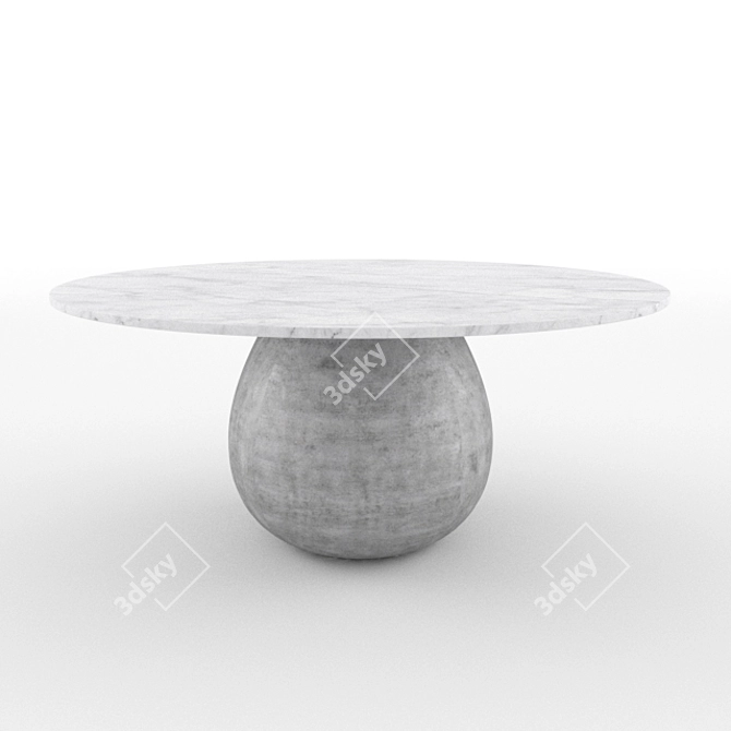 Crackle Finish Marble Round Table 3D model image 1