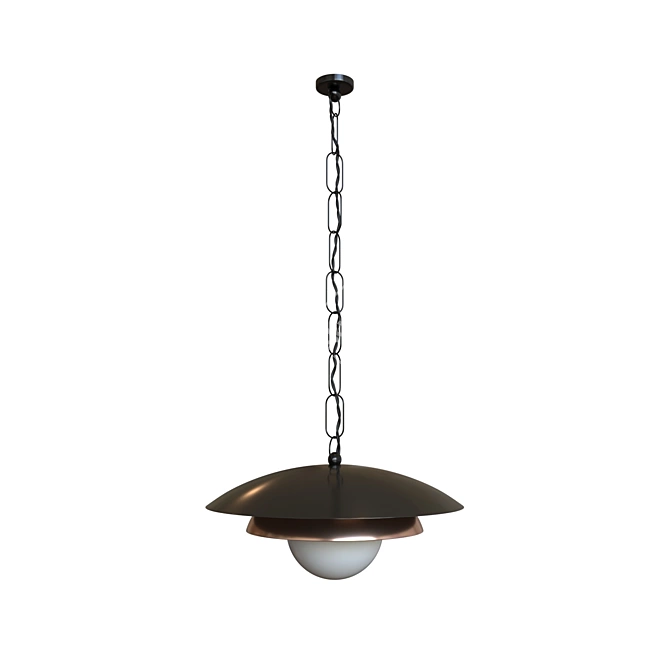 Sleek Shell Pendant Light 3D model image 1