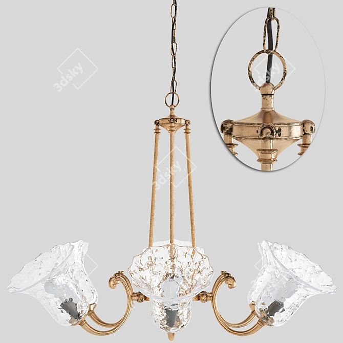 Elegant Crystal Chandelier 3D model image 1