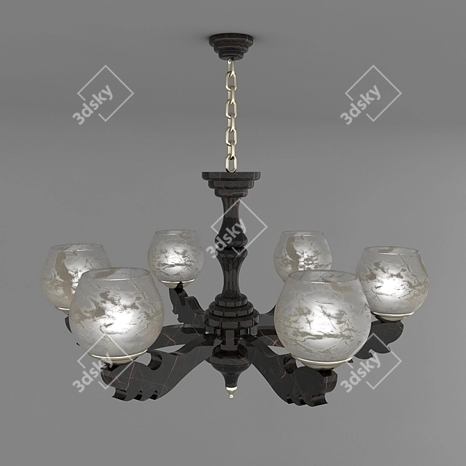 Classic Stone Ceiling Light 3D model image 2