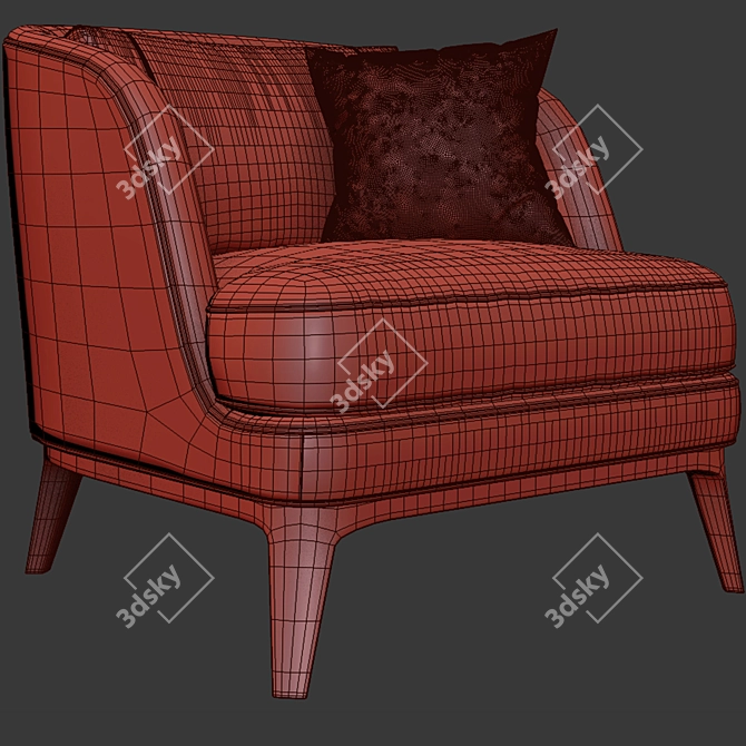 Seychelles Wood Trim Chair: Elegant and Versatile 3D model image 3