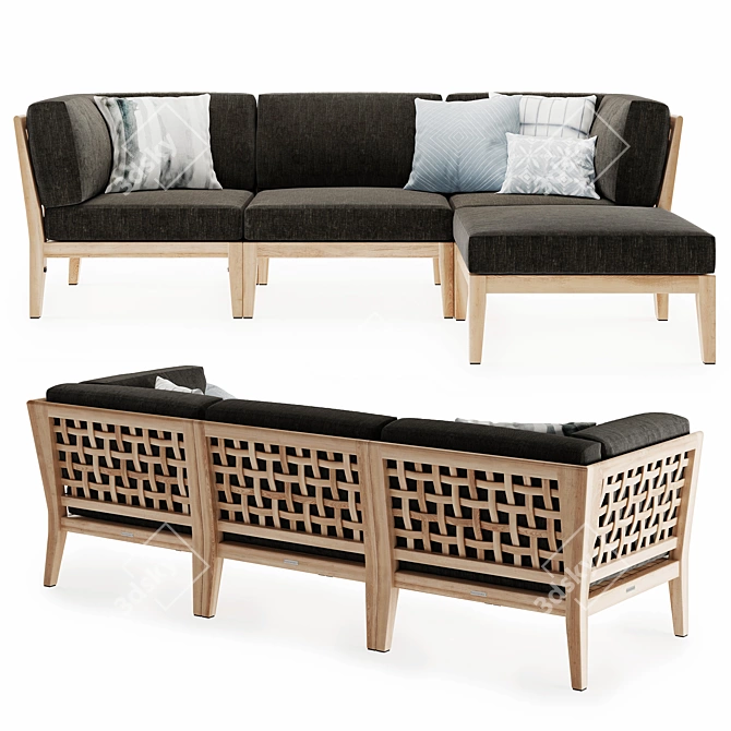 Milton Outdoor Modular Sofa: Stylish and Versatile 3D model image 1