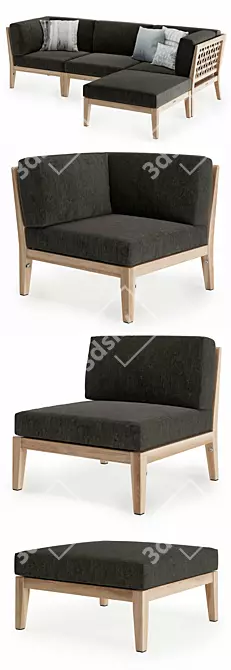 Milton Outdoor Modular Sofa: Stylish and Versatile 3D model image 2